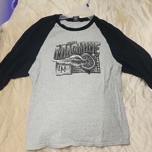 Loser Machine Gray and Black Raglan 3/4 Tee